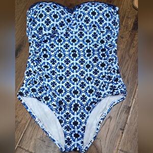 Tommy Bahama Shibori Splash Bandeau One-Piece Swimsuit